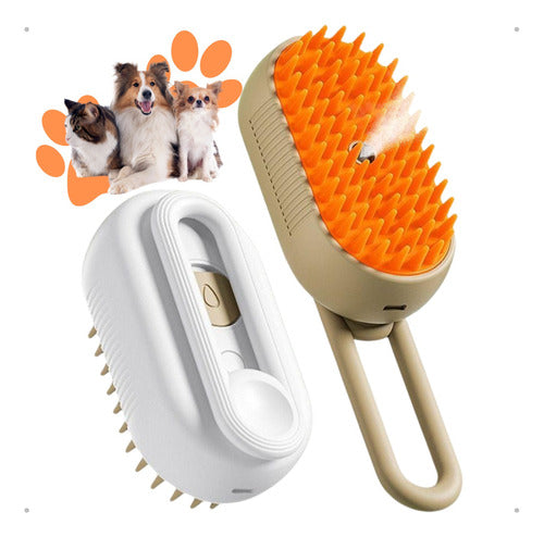 Escova Elétrica para Cães Massageadora, Removedora de Pelos e Vaporizadora