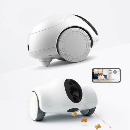 Robô interativo Inteligente para pets - com câmera, alimentador e laser, Acompanhe em tempo real