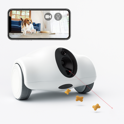 Robô interativo Inteligente para pets - com câmera, alimentador e laser, Acompanhe em tempo real