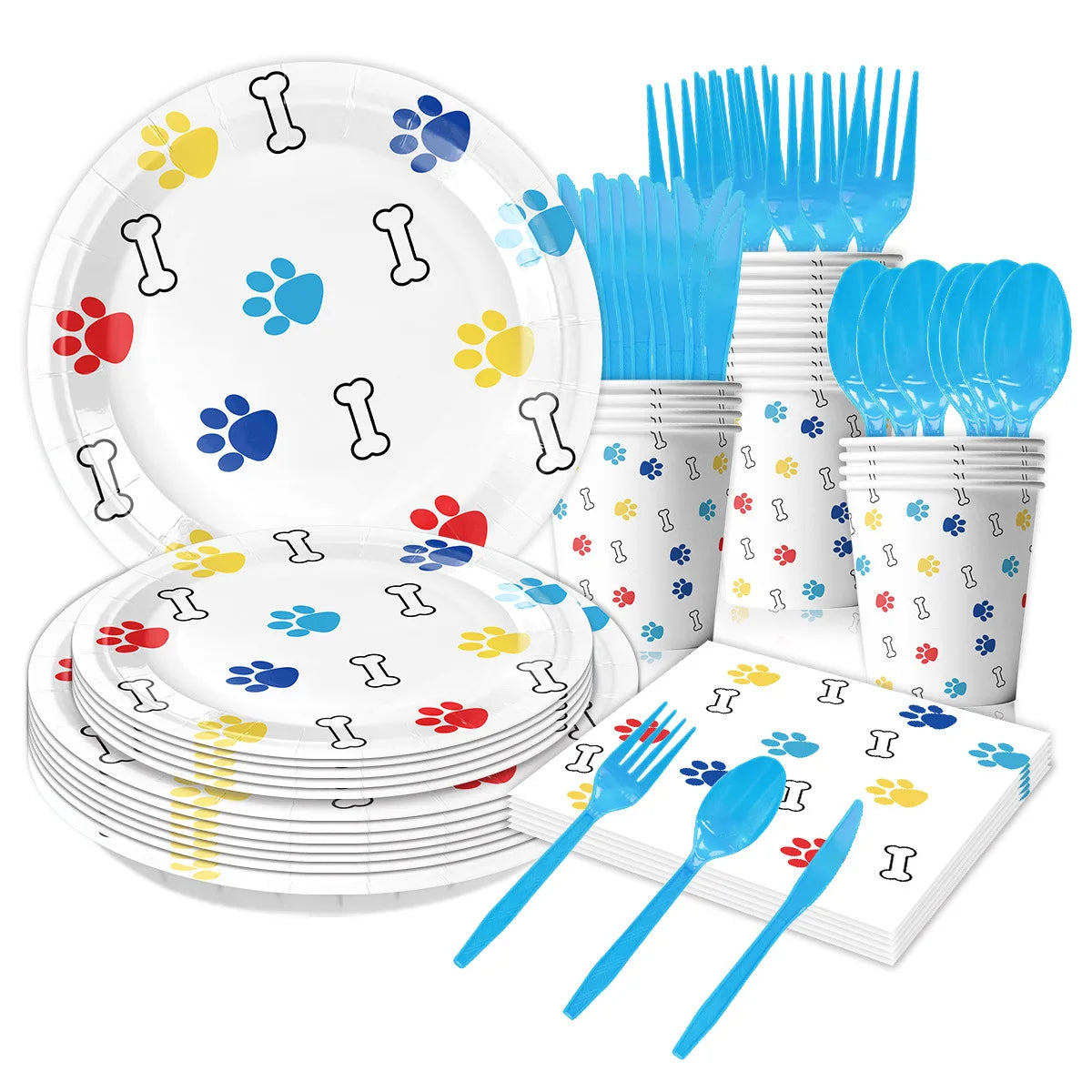 Decoração para Festa Canina Pratos, Copos, Guardanapos, Toalha, Bandeira, Balões e Topper de Bolo!