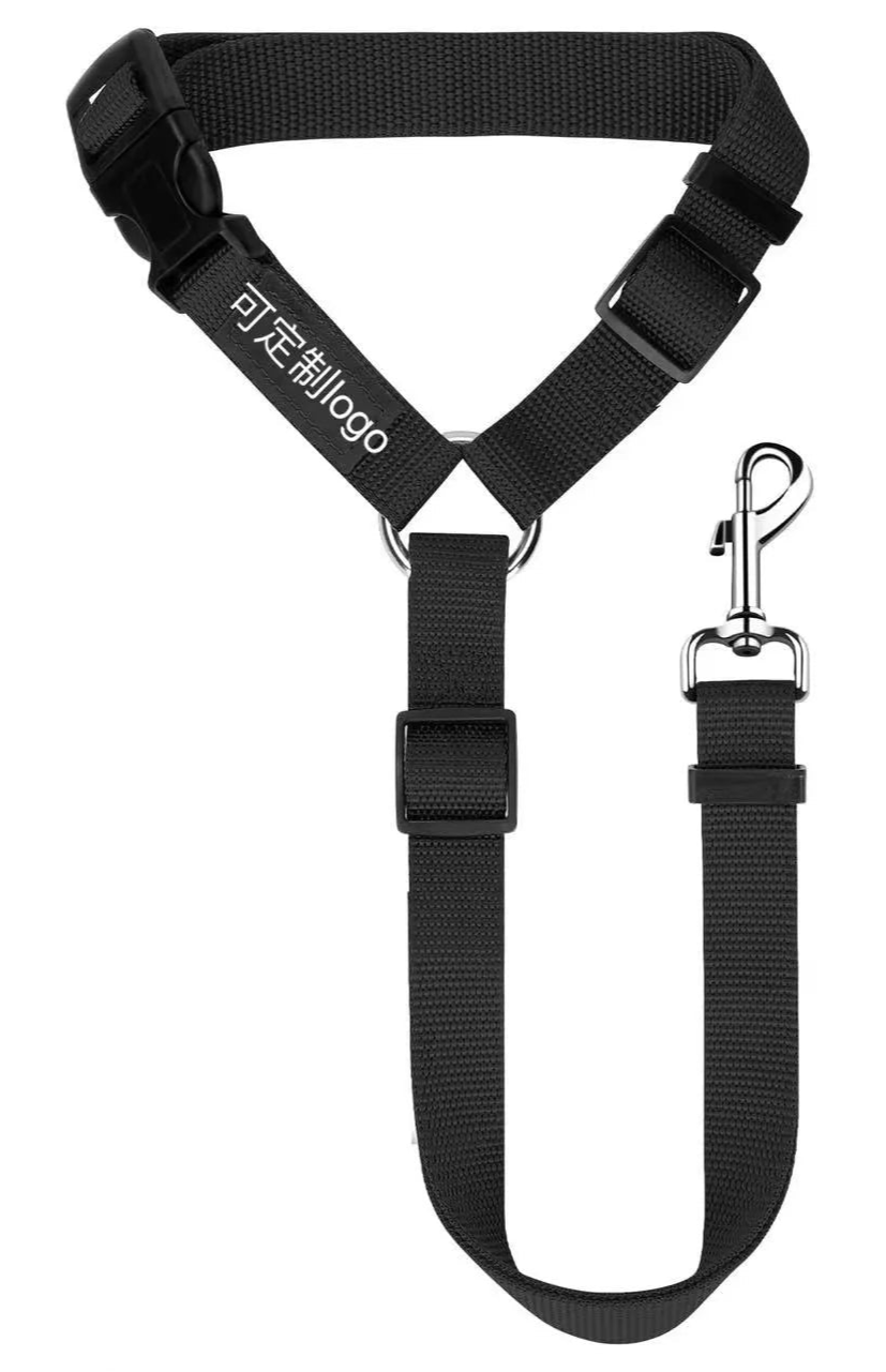 Cinto de Segurança Ajustável 2 em 1 para Pets Guia e Colete de Nylon com Presilha para Banco de Carro