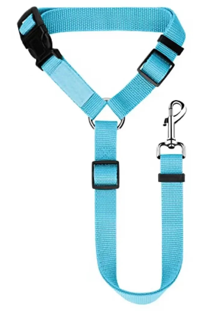 Cinto de Segurança Ajustável 2 em 1 para Pets Guia e Colete de Nylon com Presilha para Banco de Carro