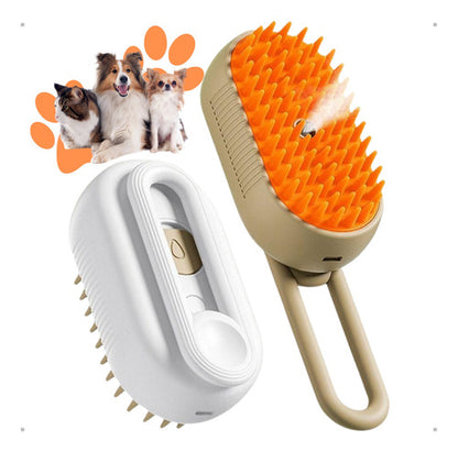 Escova Elétrica para Cães Massageadora, Removedora de Pelos e Vaporizadora